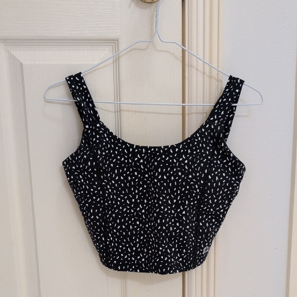 Astoria Activeweat Black and White Patterned Twist-Back Bra Top